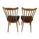 2 chaises baumann assise en simili cuir noir