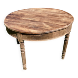 Antique round folding table - stripped - ideal for small spaces