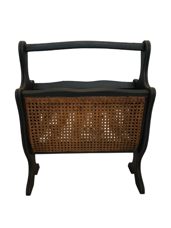 Porte-revues Pia bois et cannage