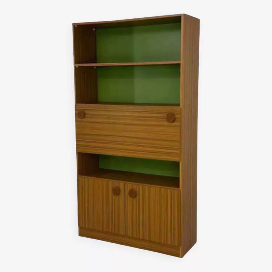 Bookcase with integrated desk/bar, 60s-70s design