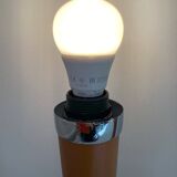 2 vintage lamp bases, chrome and wood, for creating a mushroom lamp