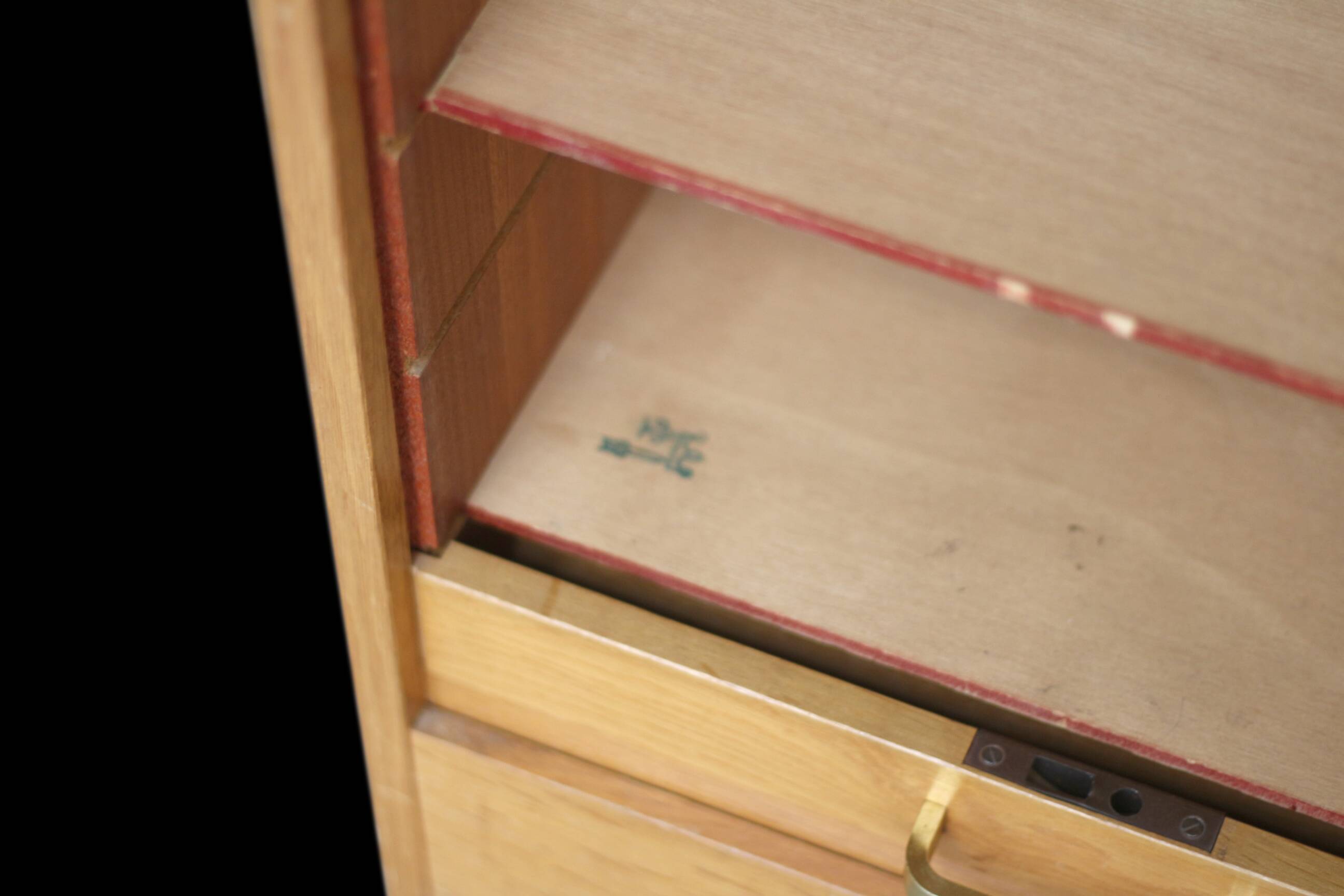 Notary's curtain cabinet in light oak (very good condition)