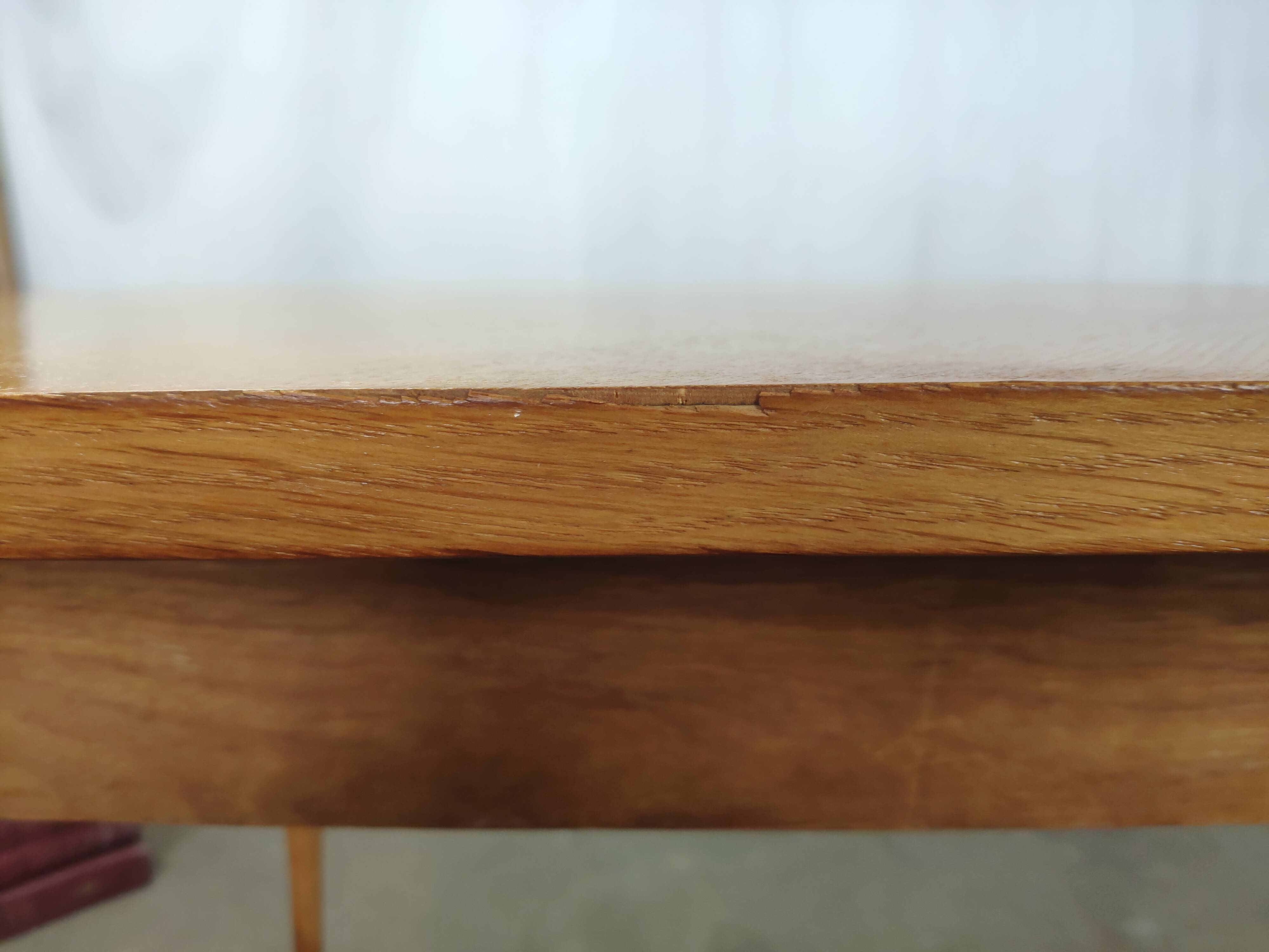 Dining table light oak foot vintage compass