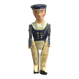 Painted wooden character, French brand Radiguet, vintage toy.