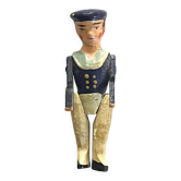 Personnage Marin en bois peint, marque française Radiguet, jouet ancien