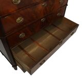 Commode Chiffonnière Ancienne en Acajou Flammé sur Chêne XIXe Siècle