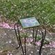 Plant stand, table, in wrought iron and vintage Vallauris ceramic