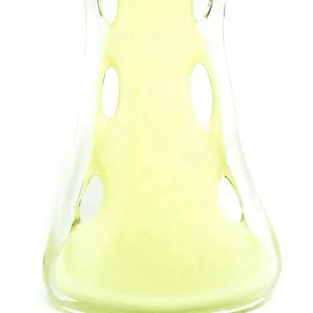 Vase en forme de nageoire de requin, moderne du milieu du siècle, en verre jaune, Pologne, années 1970