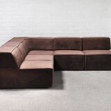 Vintage Modular Trio Sofa in Brown Teddy Upholstery from Cor, 1973, Set of 3