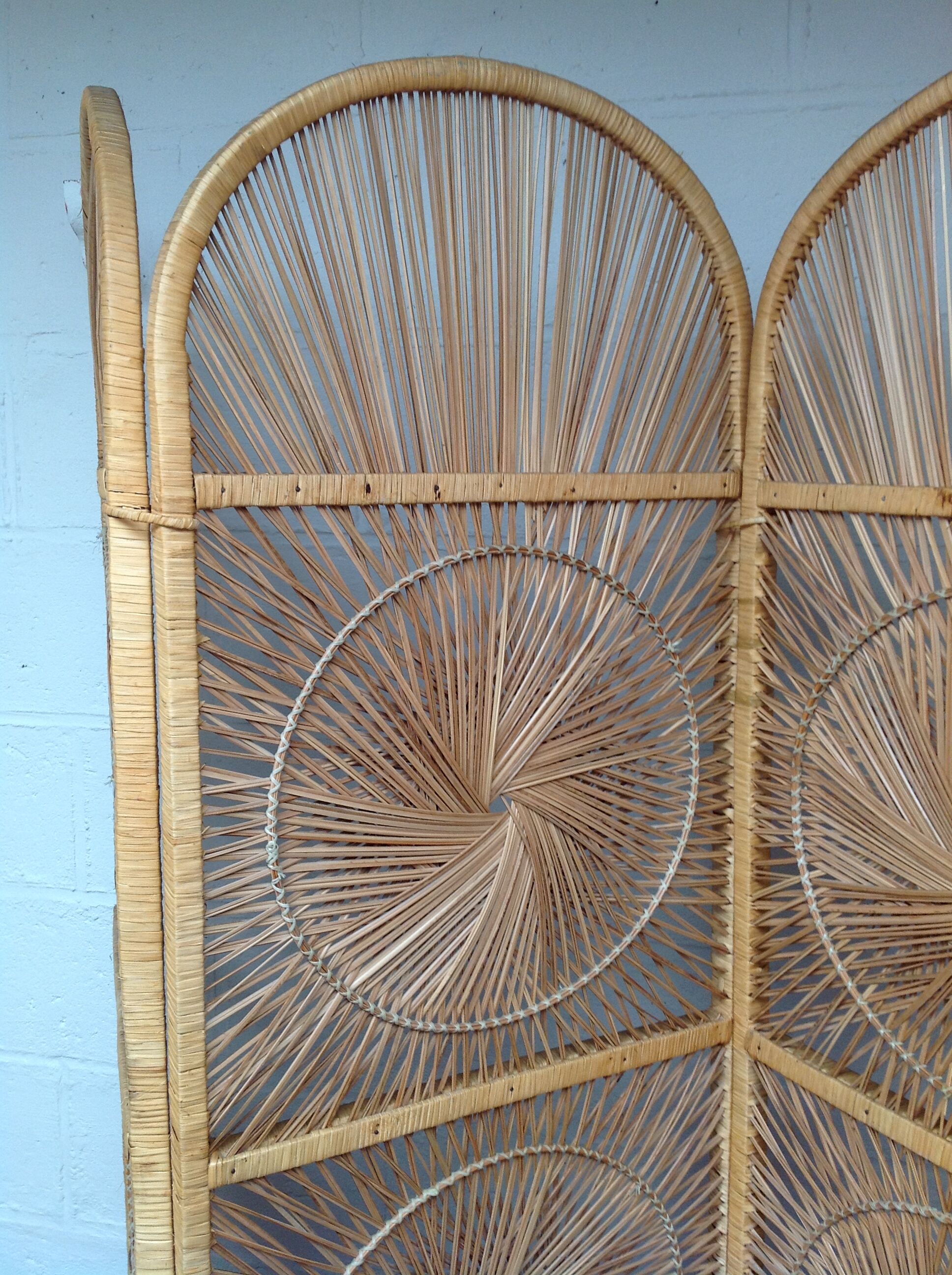Vintage rattan screen