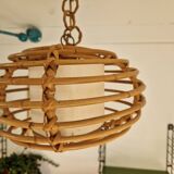Rattan basket chandelier pendant light