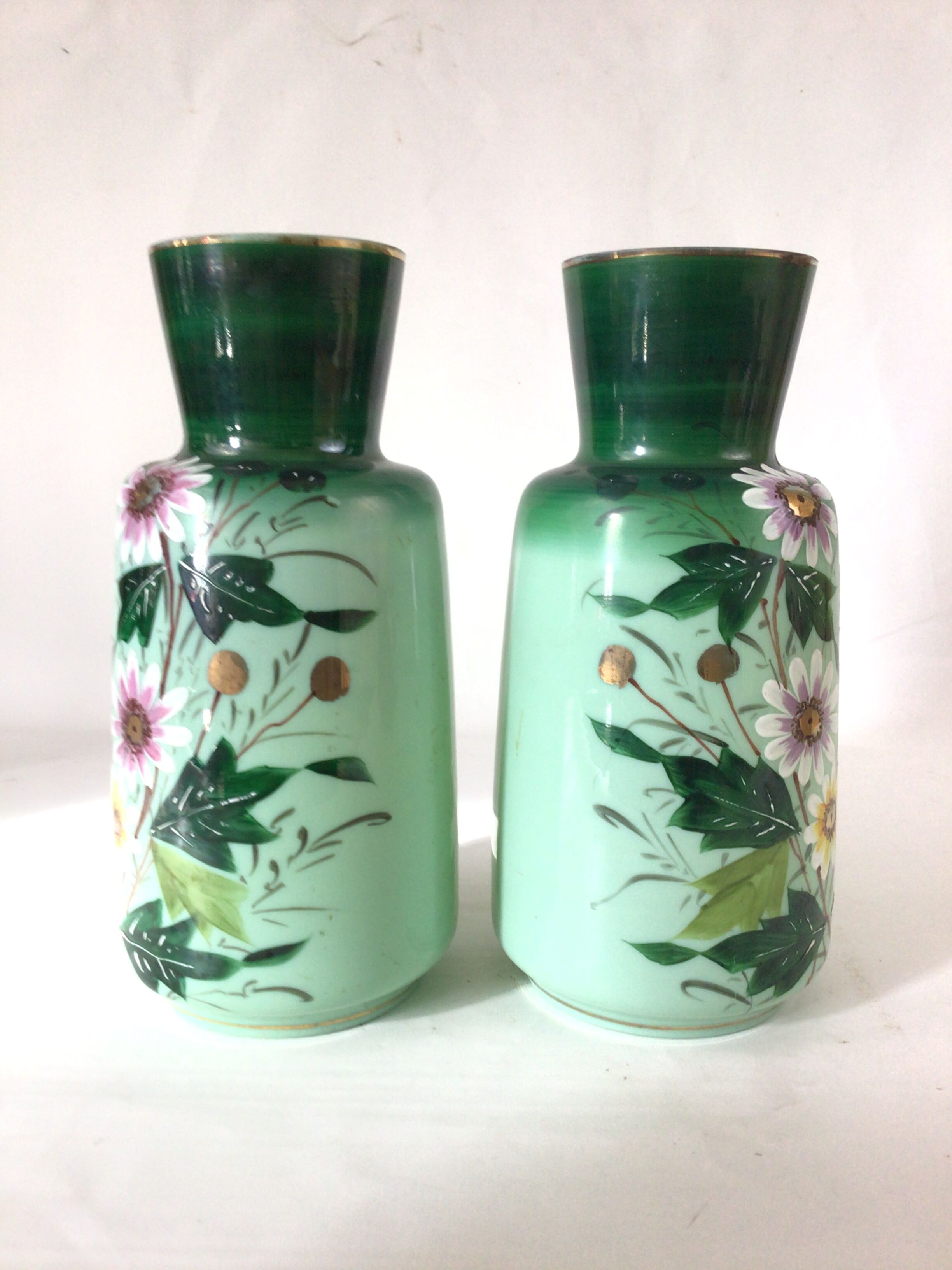 Pair of glass vases Early XXth
