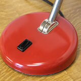 Carmine red saucer/UFO articulated years 50/60 desk lamp