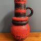 Scheurich vase model 428-26 red and black west germany pottery