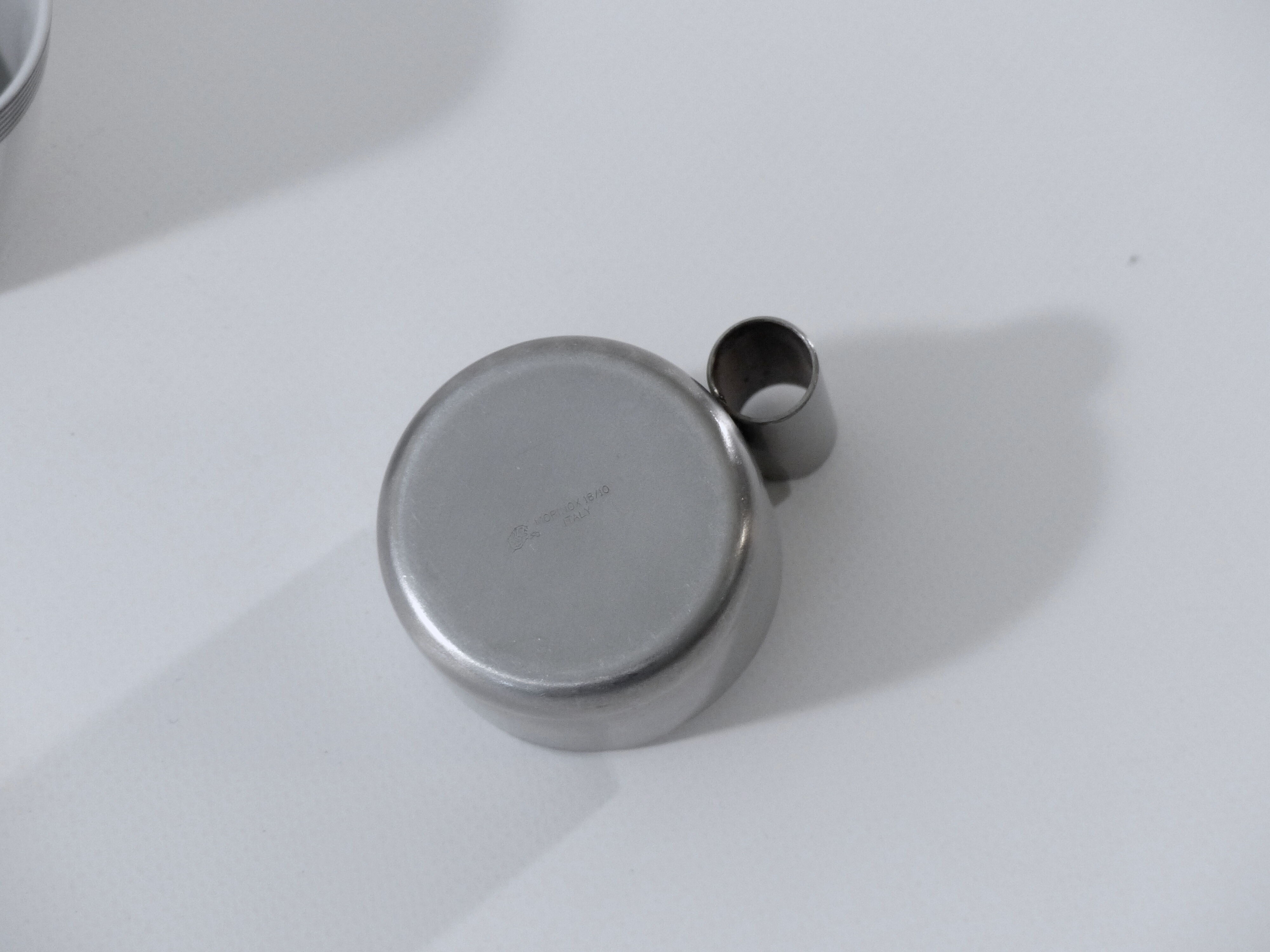 6 coffee cups porcelain and chrome Morinox Italy