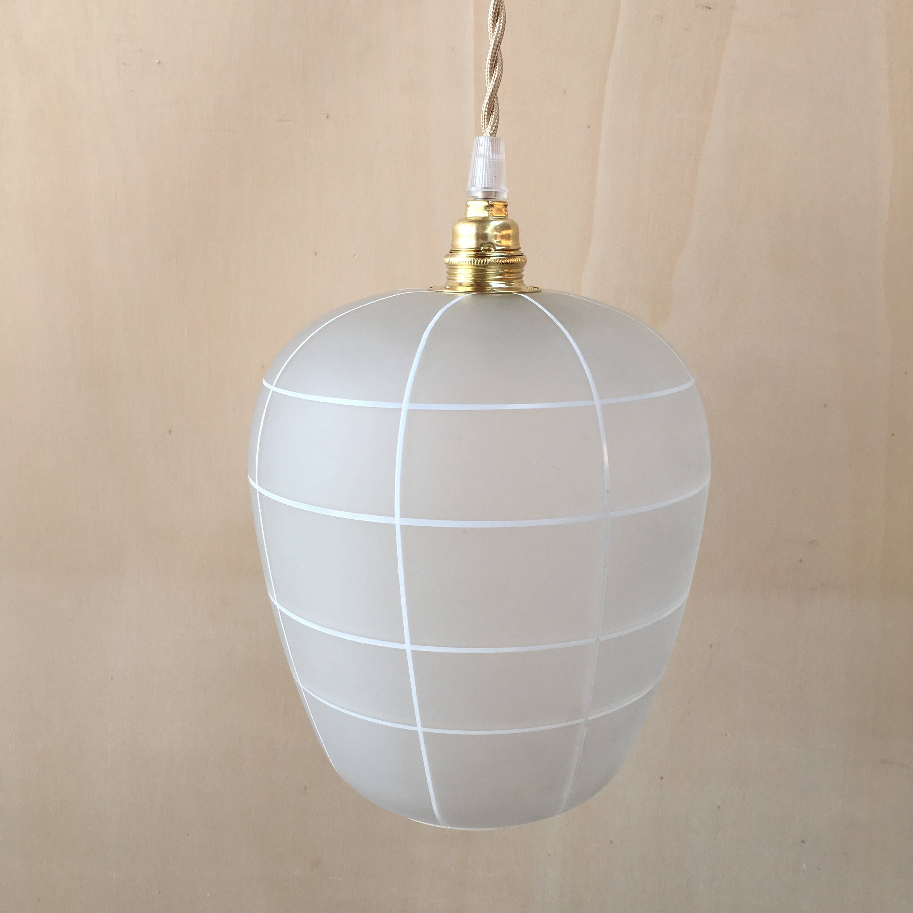 1950s frosted glass pendant light