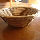 Bauhaus DLG rattan and brass bowl by Italian Gabriella Crespi