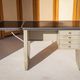 Vintage metal desk, desk with drawers and folding shelf, vintage desk