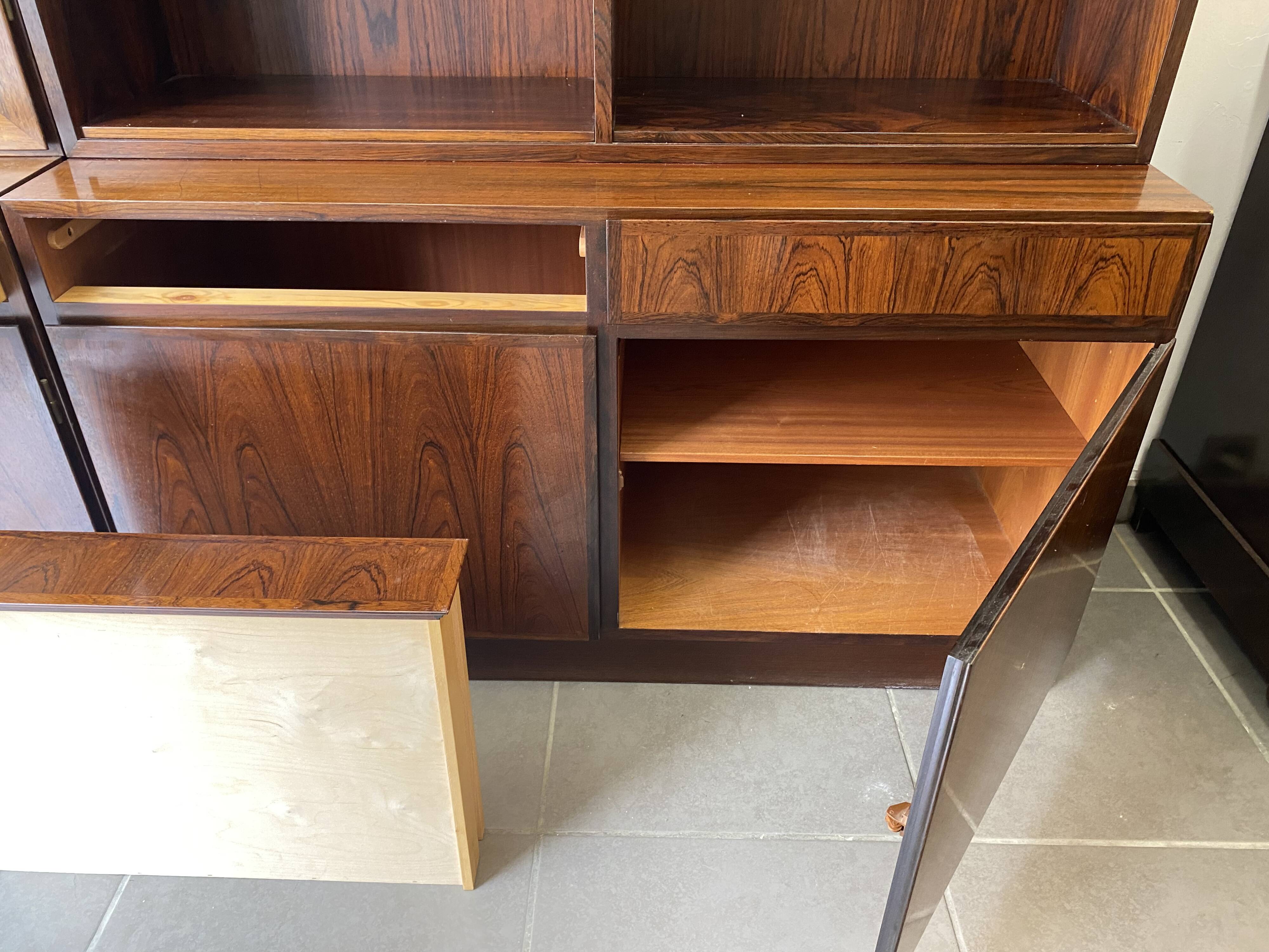 4-module rosewood bookcase model No. 4 by Danish designer Omann Jun 1960