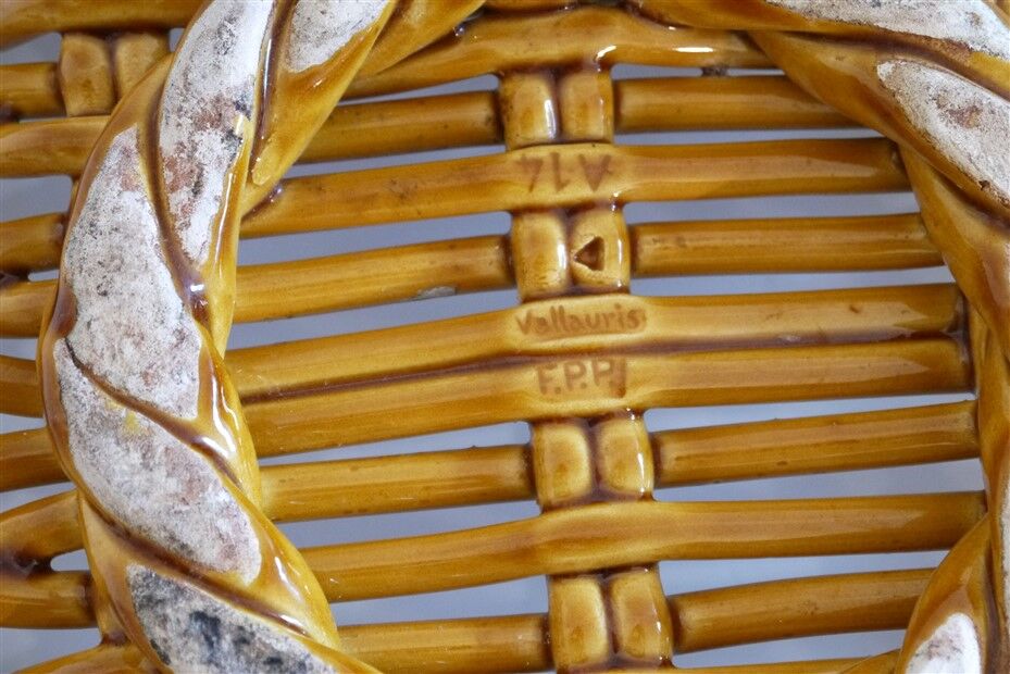 Brawoven ceramic basket from Vallauris