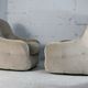 Pair of armchairs "space age". Beige corduroy velvet. France, circa 1970