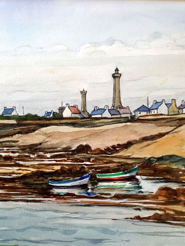 André Duculty (1912-1990) Watercolor on paper "Kérity, Penmarc'h, Finistère" Signed lower right