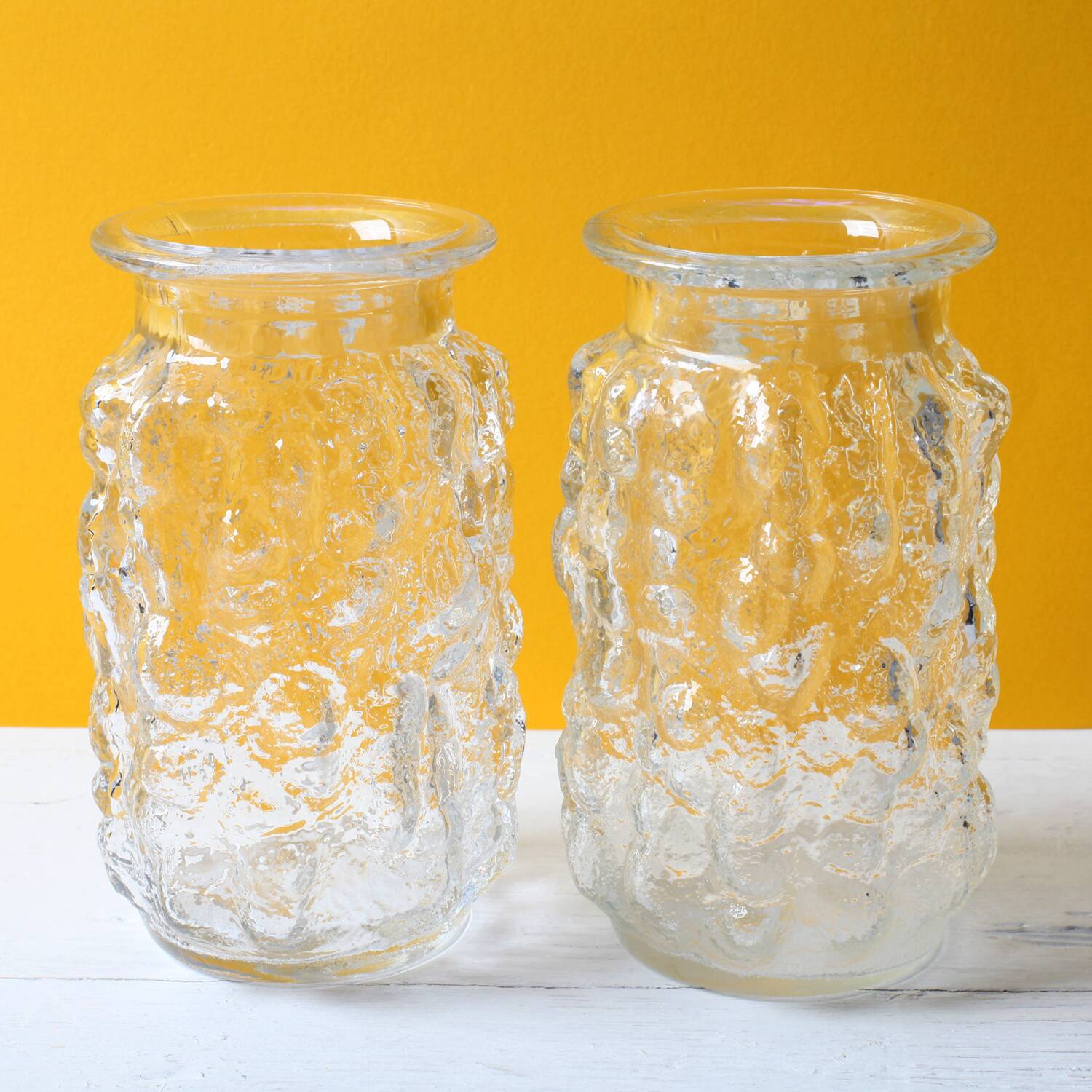 Vintage Pressed Glass Bubble Vase: Vladislav Urban Design, Czech Republic
