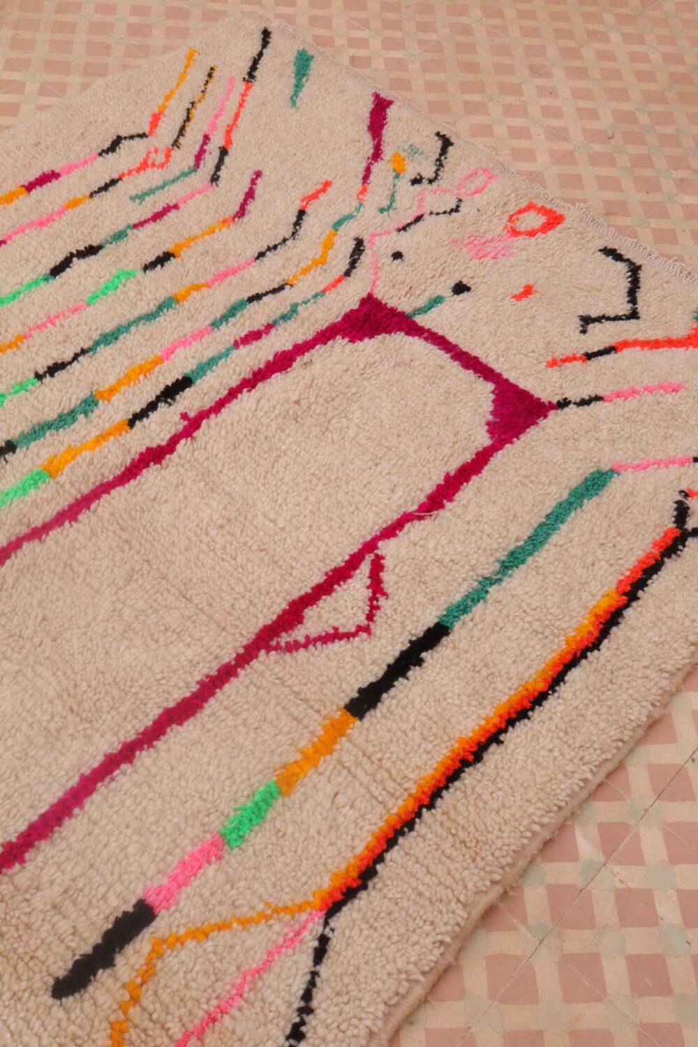 Tapis berbère azilal multicolore