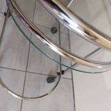Glass and chrome serving trolley