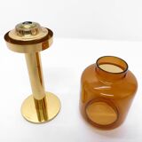 Hans-Agne Jakobsson Markaryd L 10232 Amber Glass Candle Holder 1960
