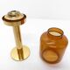 Hans-Agne Jakobsson Markaryd L 10232 Amber Glass Candle Holder 1960