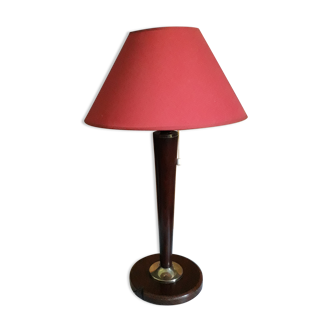 Large vintage desk lamp 60/70s, made of wood and brass.