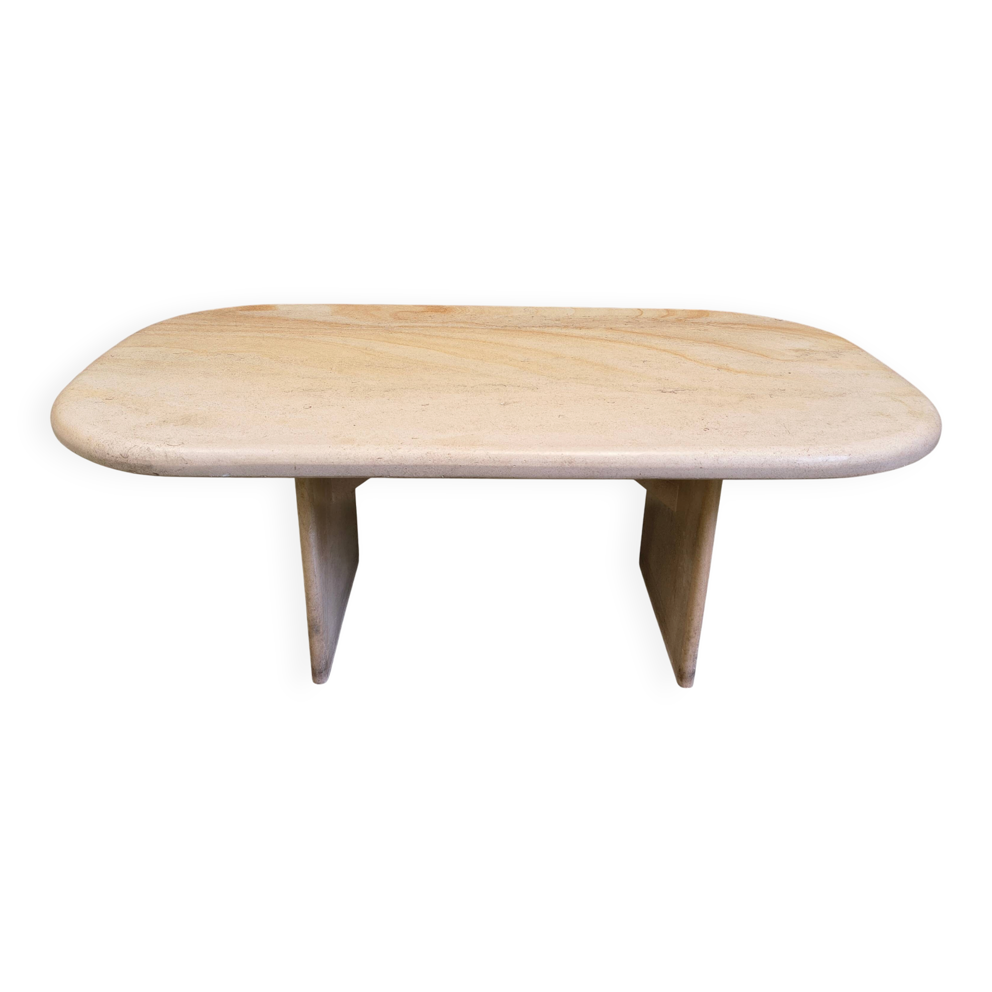 Vintage Italian travertine coffee table, 1970s