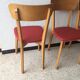 Set of 5 vintage wood and leatherette chairs