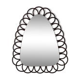 Mirror shape mirror rattan 48x59cm