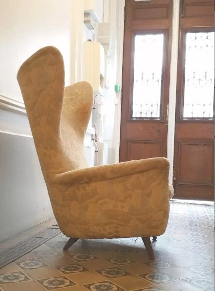 Armchair "wingback chair" Bergere 1950 organic
