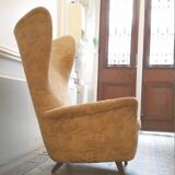 Fauteuil a oreilles "wingback chair" Bergere 1950 organique