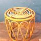Tabouret bambou & rotin 1960s