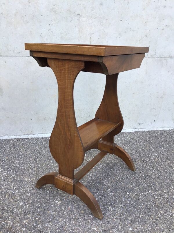 Guéridon vintage art déco style empire noyer 1950