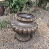 Medici vase with gadroons in cast iron by alfred corneau in charleville, 19th century