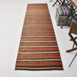 3x10 Rug For Hallway Red & Brown Vintage Kilim Runner Rug, 88x301Cm SK32981