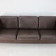 1970s danish brown leather 3-seater sofa