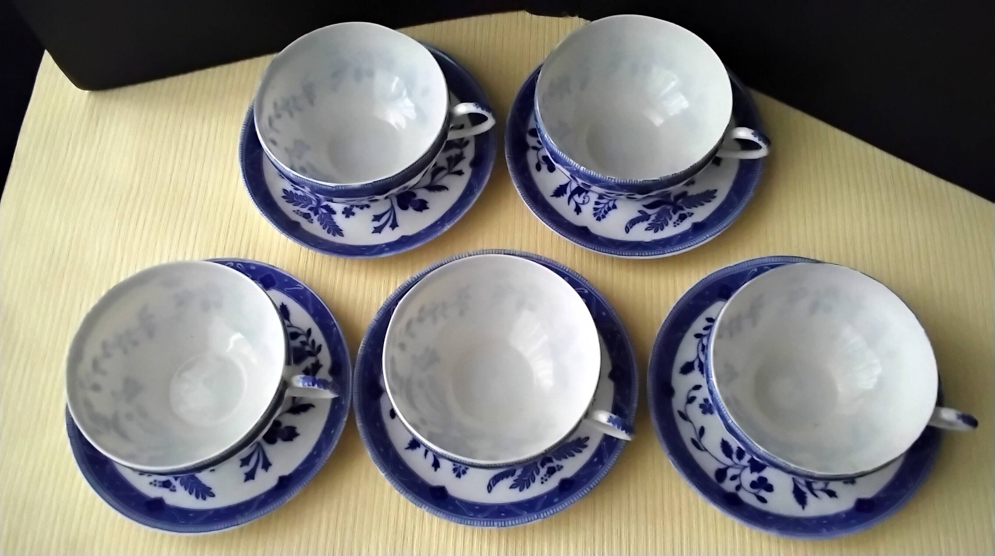 5 cups for tea or coffee in Japanese porcelain