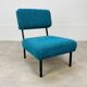 Modernist armchair from the 1950s in vintage blue boucle fabric.