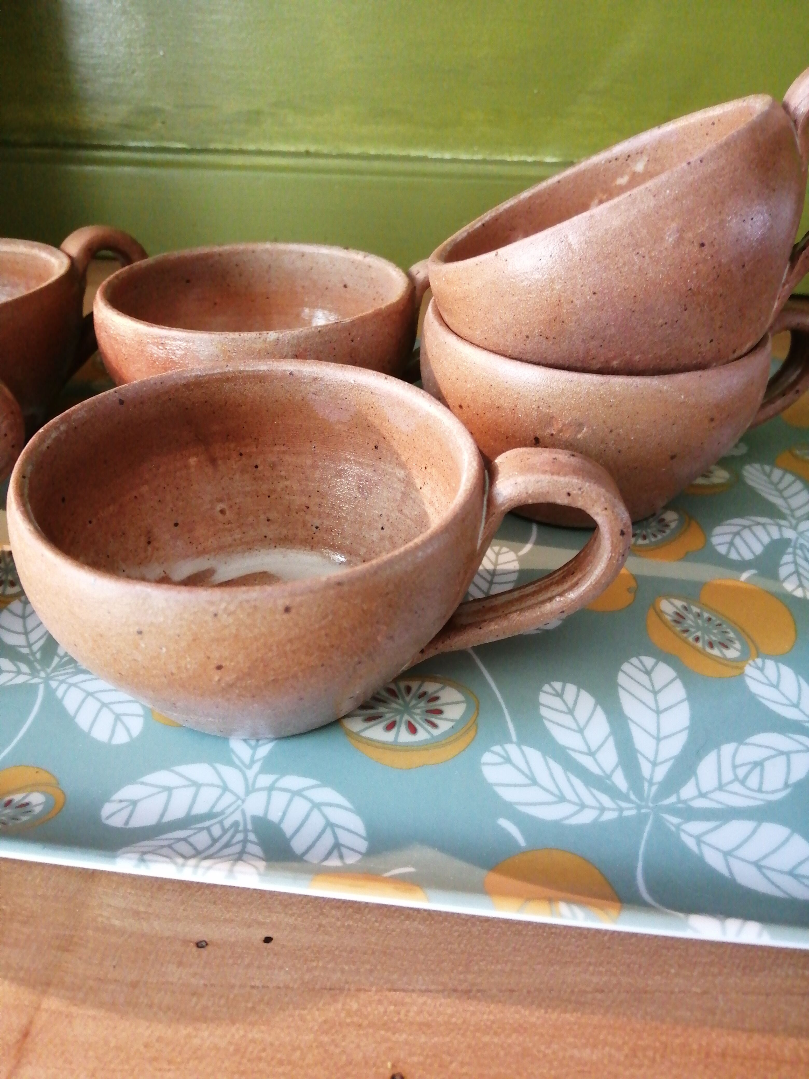 Set of 6 sandstone coffee cups