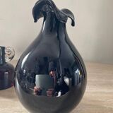 Duo of vintage glass paste vases from the 70s