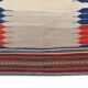 Wool Kilim Rug Earthy Beige, Vibrant Blue & Red 128 x 116 cm
