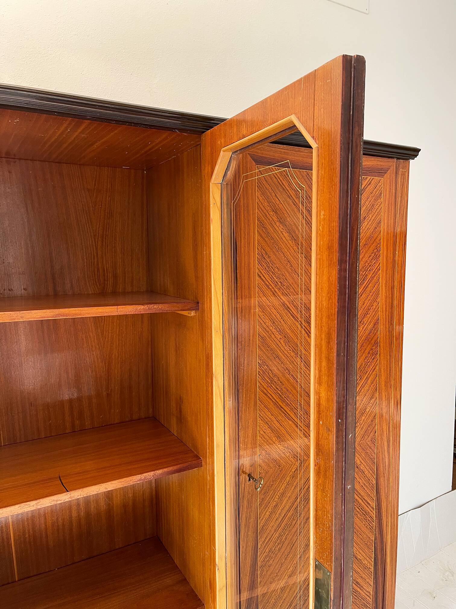 Armoire/bibliothèque en bois, années 1950/60