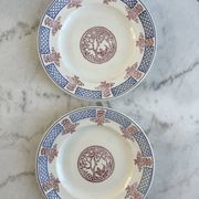 2 assiettes plates Longwy Fecamp en terre de fer