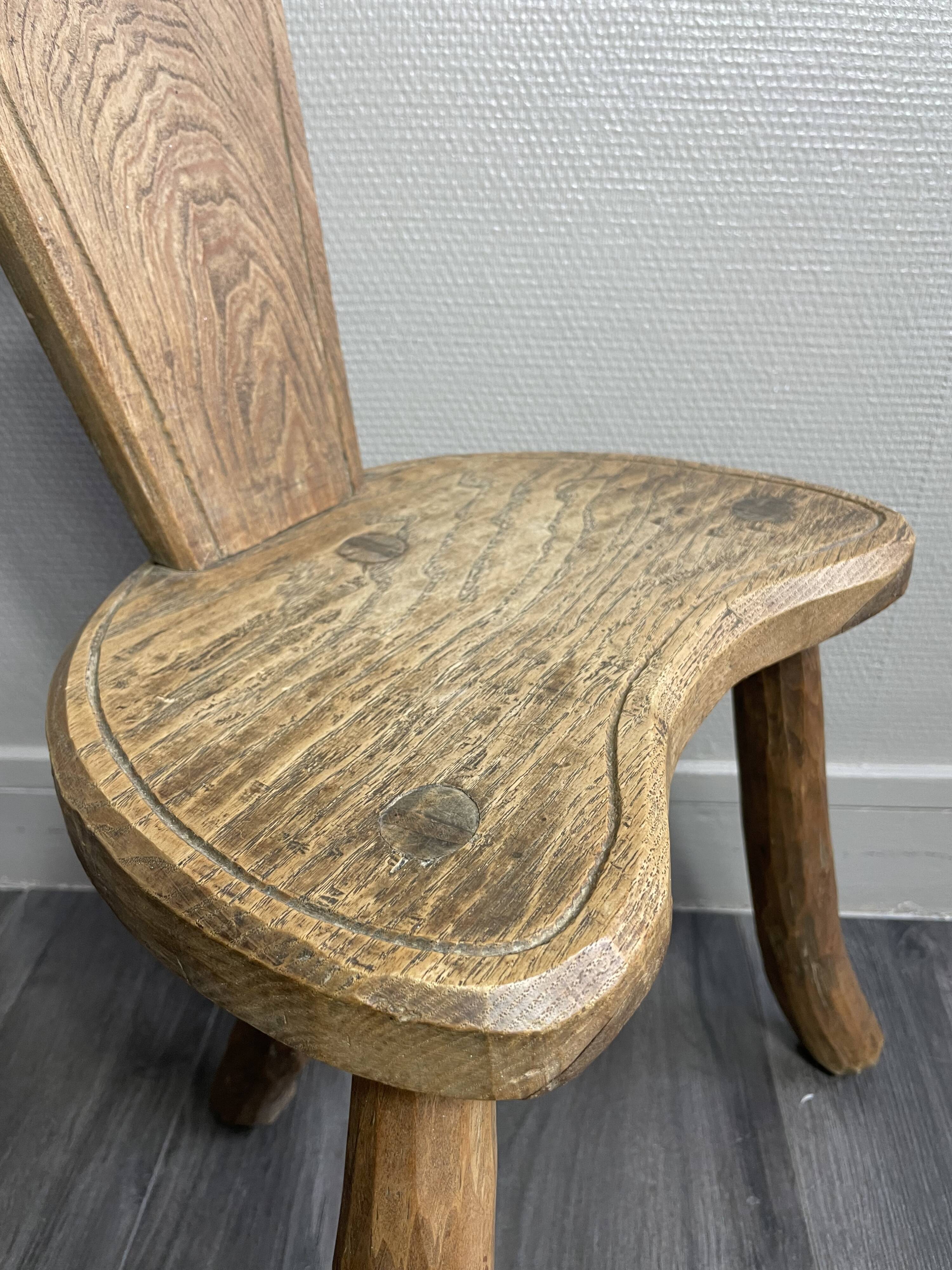 Pair of solid wood farmhouse stools